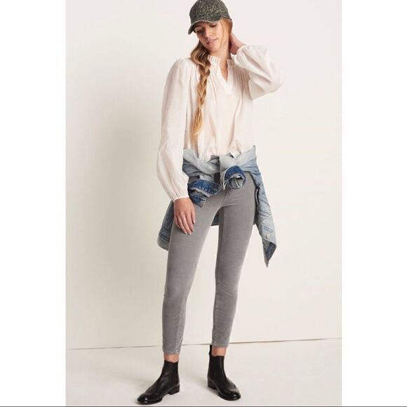 NEW Anthropologie Pilcro High-Rise Button-Fly Slim Skinny Corduroy Pants Size 26